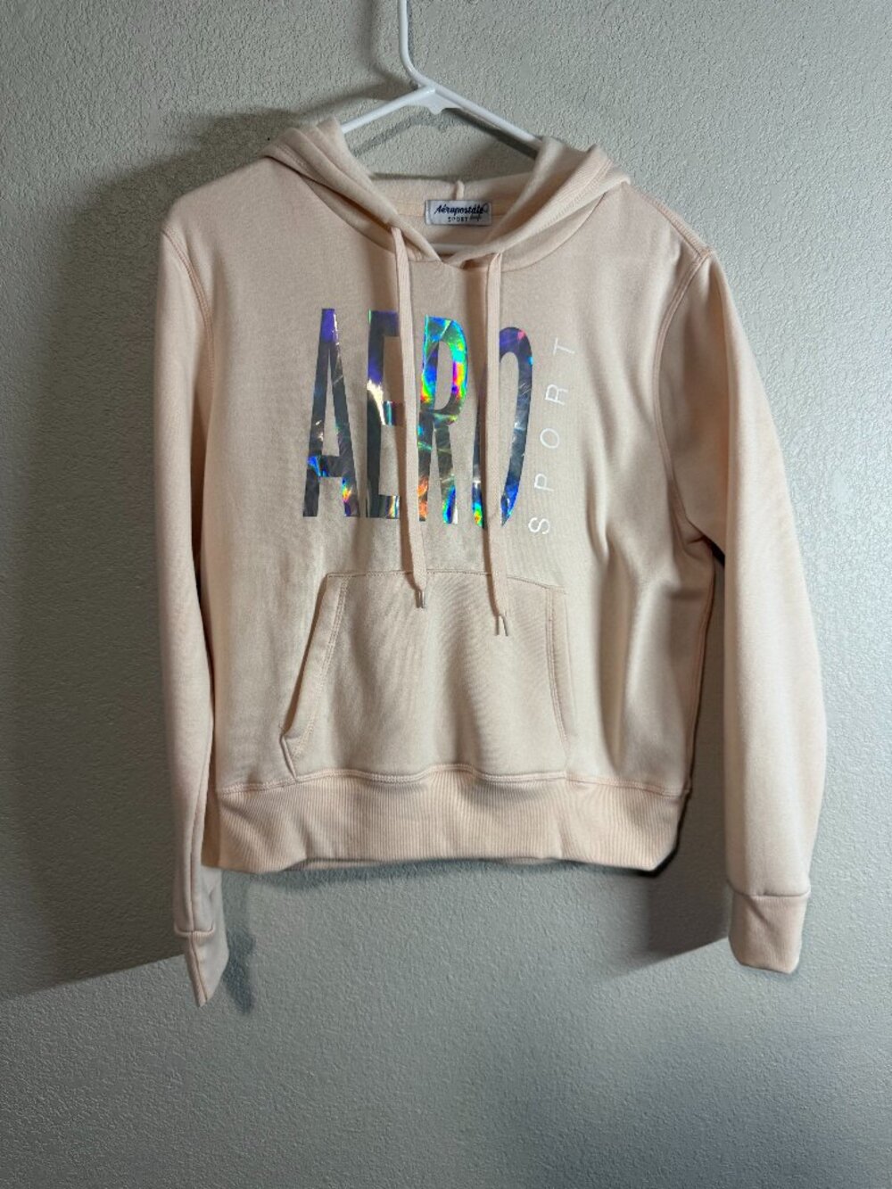 Women's Large Aeropostale Sport Holographic Logo Hoodie